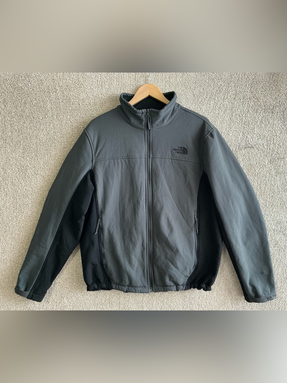 The North Face Men's Charcoal and Black Windbreaker Jacket